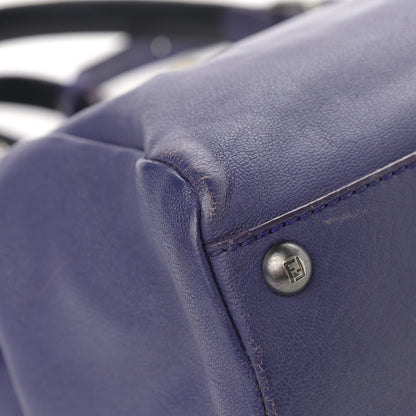 Fendi Goatskin Zucca Medium Peekaboo Iconic Satchel Purple 11 of 19
