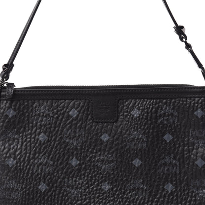 MCM Visetos Liz Shopper Tote Pouch Black 9 of 9