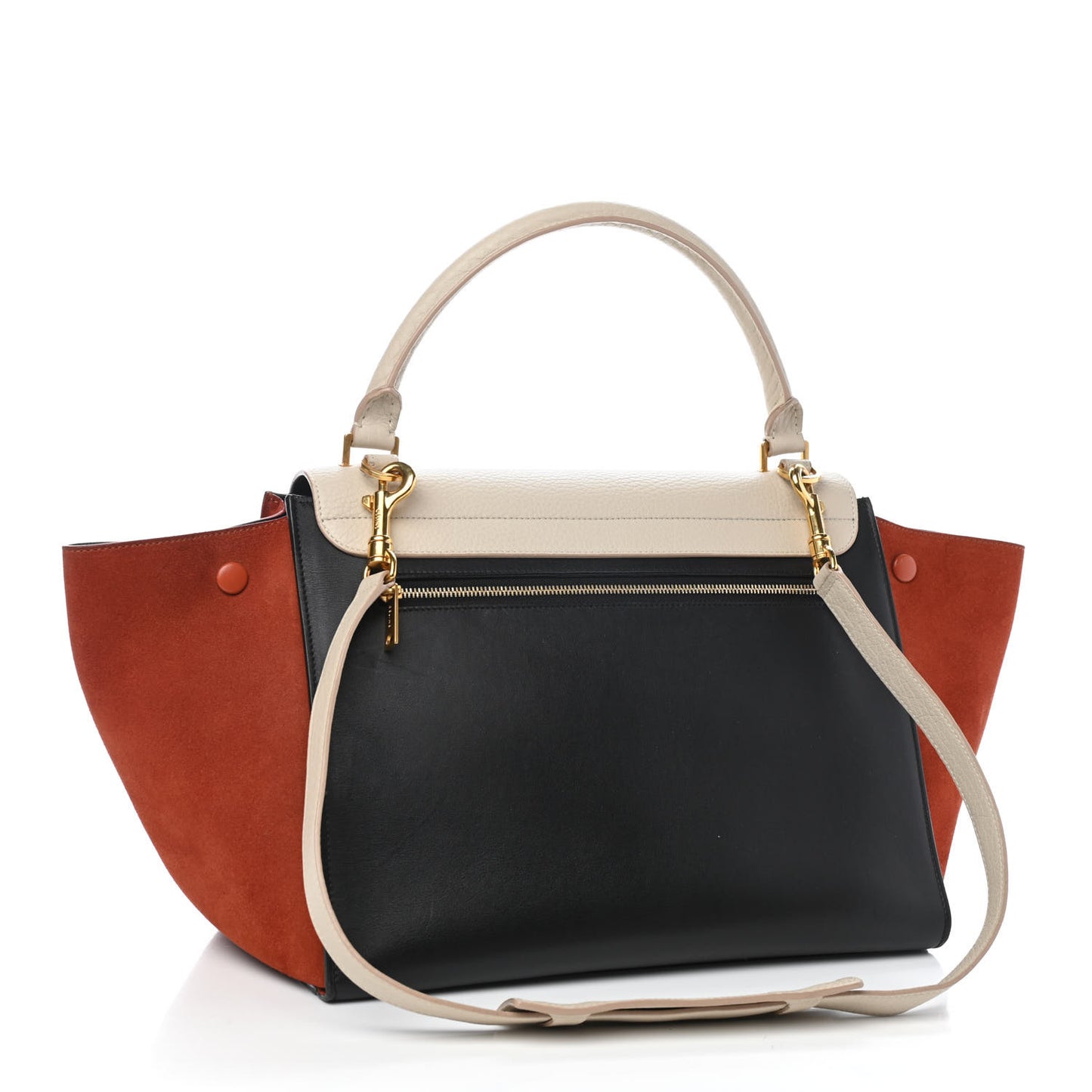 Drummed Calfskin Suede Medium Trapeze Chalk