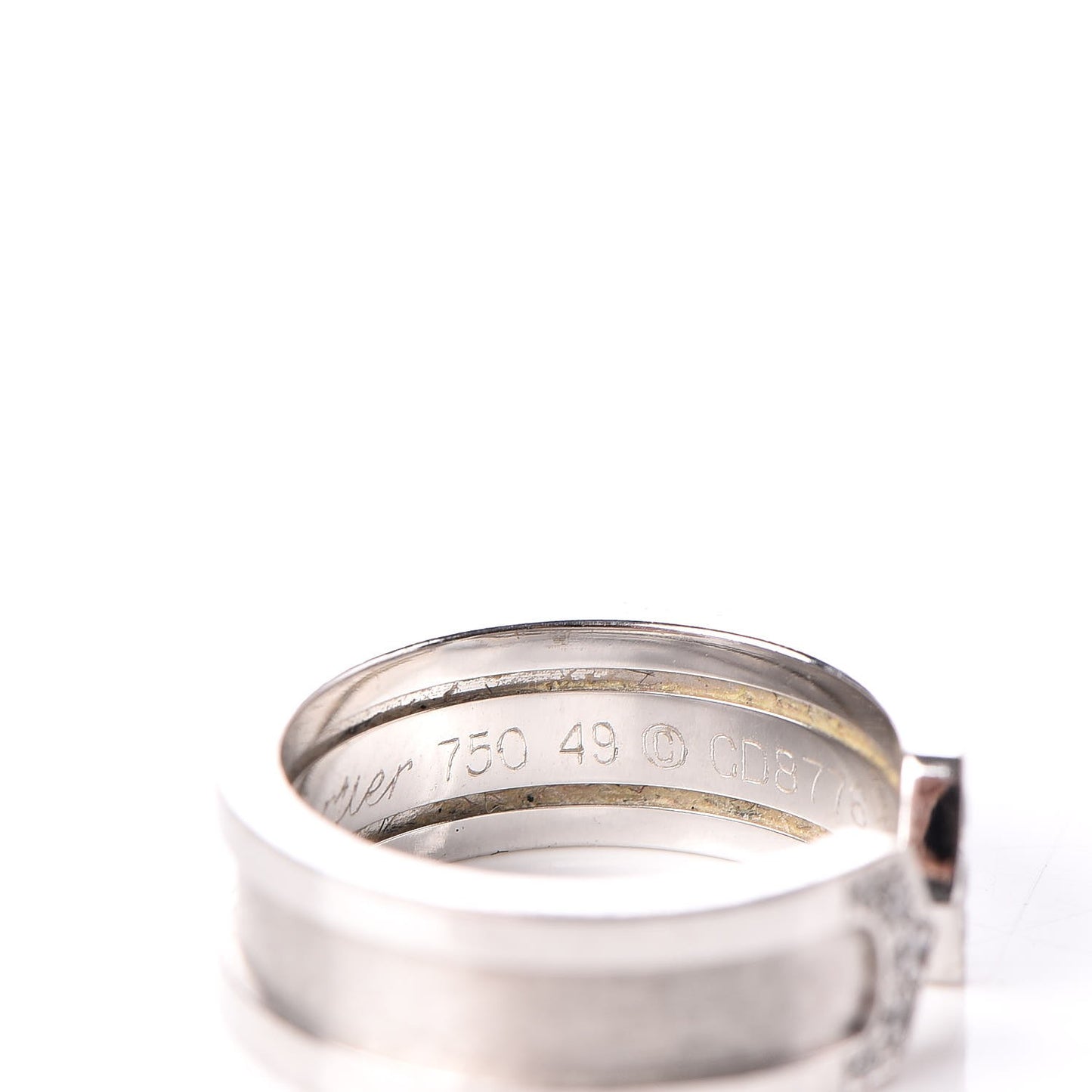 18K White Gold Diamond 6.5mm Logo De Ring 49 4.75