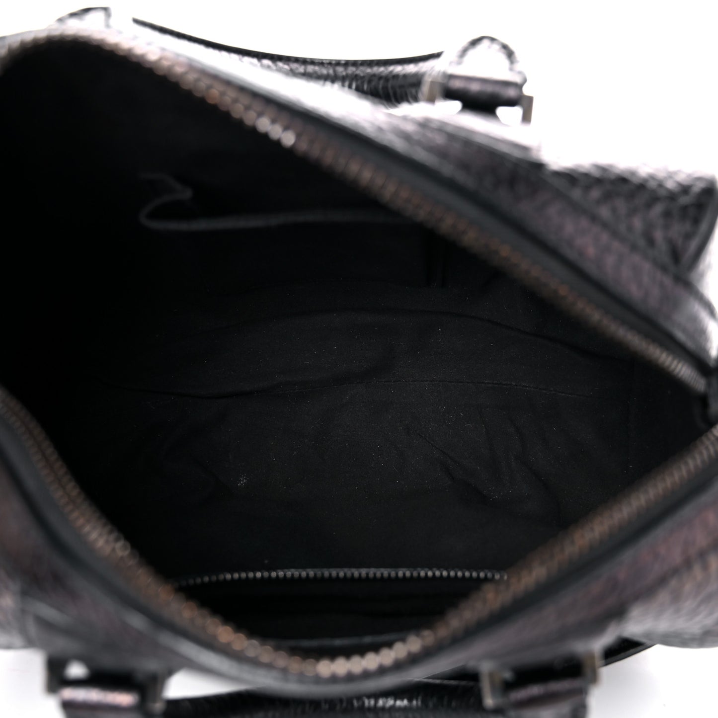 Glazed Pebbled Calfskin Mini Lucrezia Black