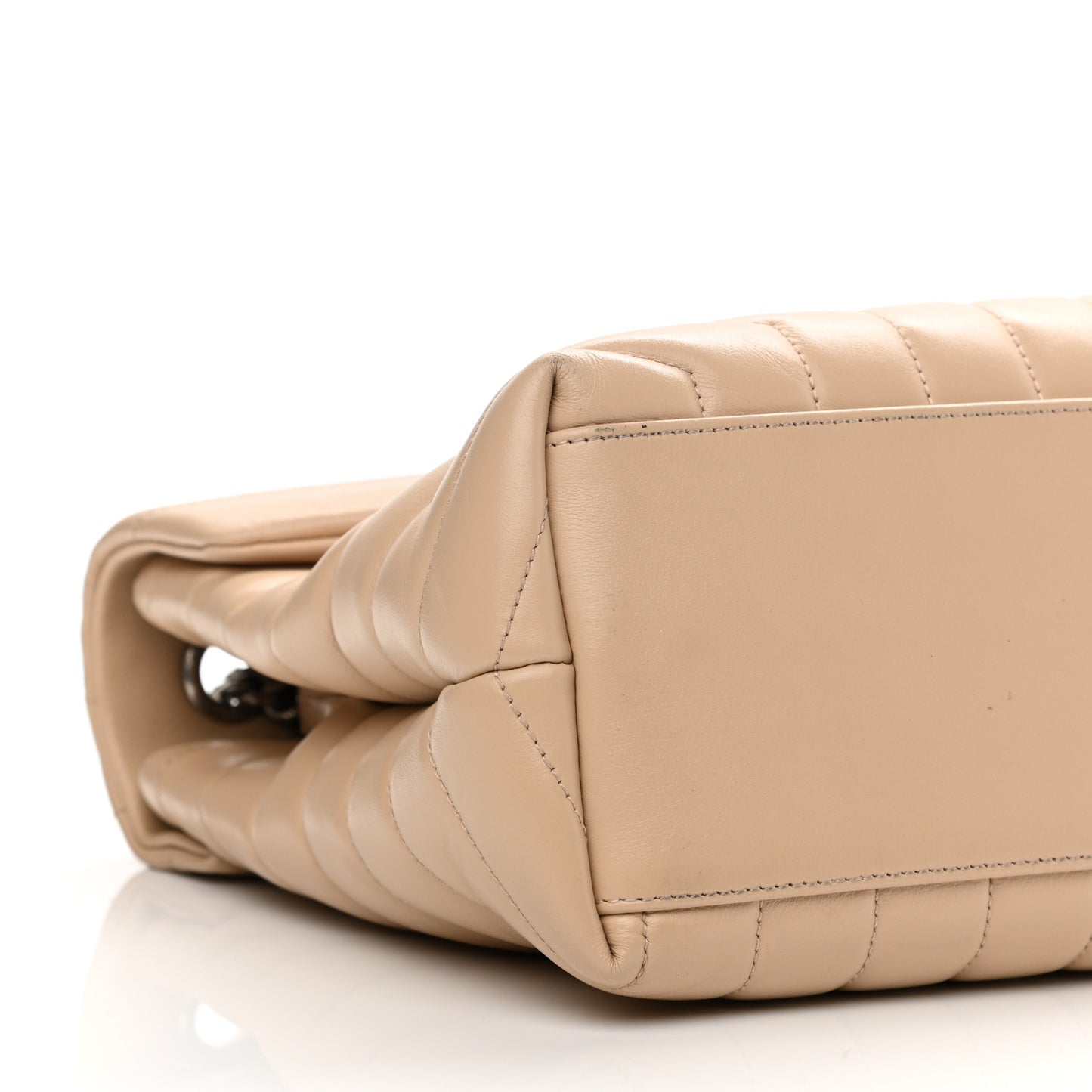 Calfskin Y Quilted Monogram Medium Loulou Chain Satchel Dark Beige