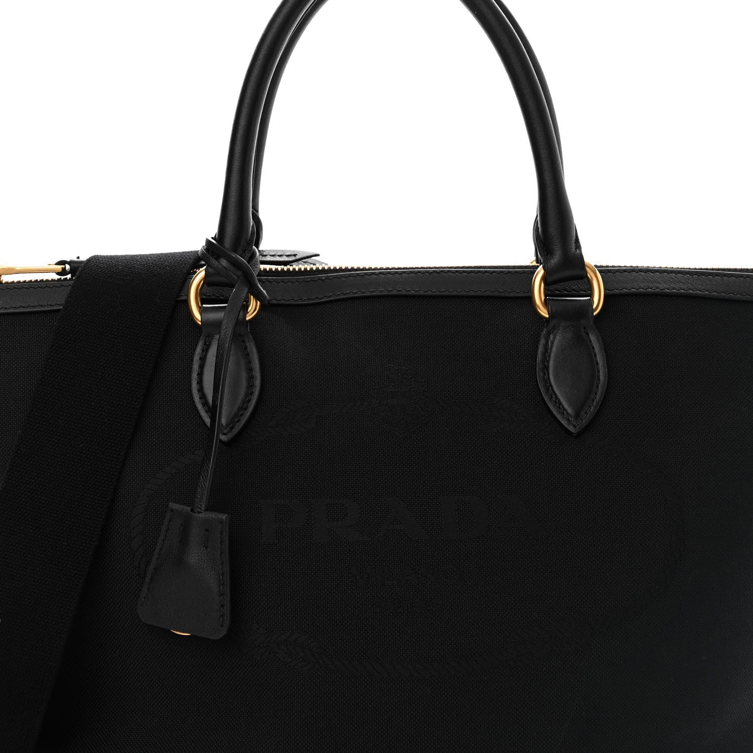 Prada Jacquard Logo Tote Black 8 of 10