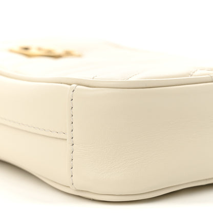 Gucci Calfskin Matelasse Mini GG Marmont Crossbody Bag White 9 of 10