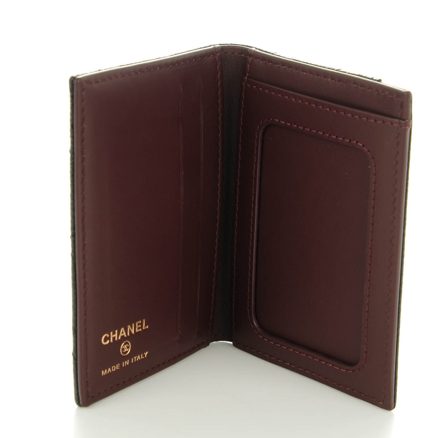 Caviar Quilted Card Holder Wallet Black