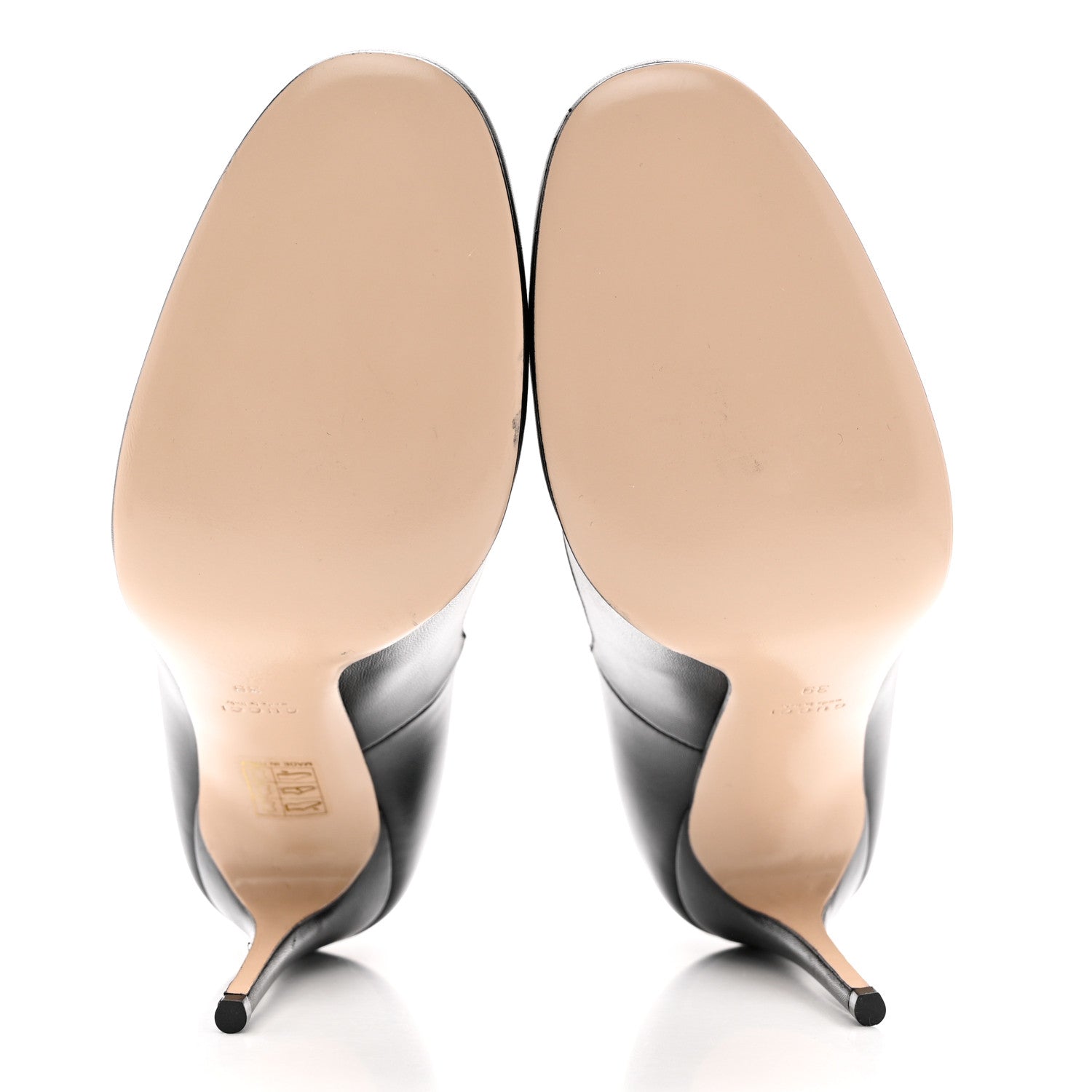 Gucci Calfskin Pearl Embellished Pumps 39 Black 5 of 8