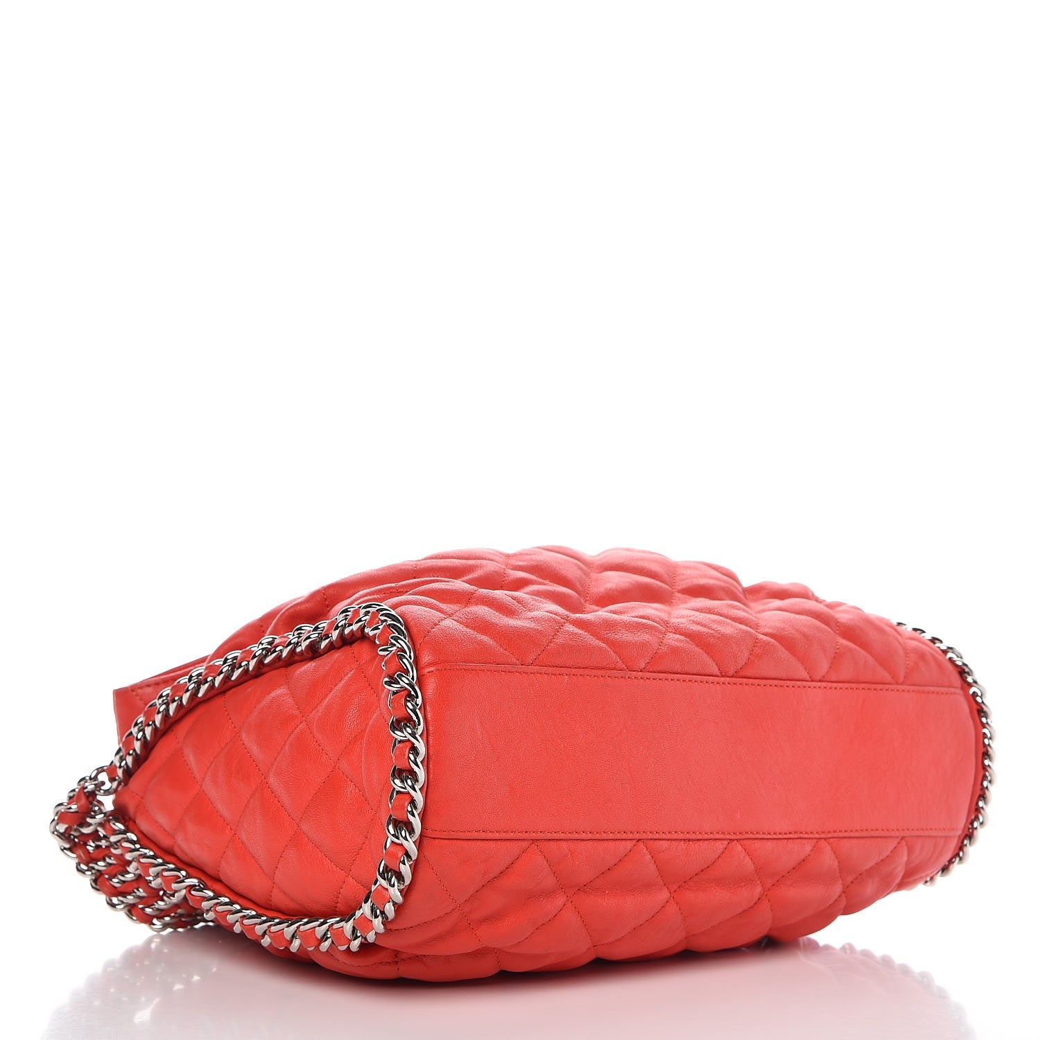Chanel Washed Lambskin Chain Around Hobo Red 6 of 14