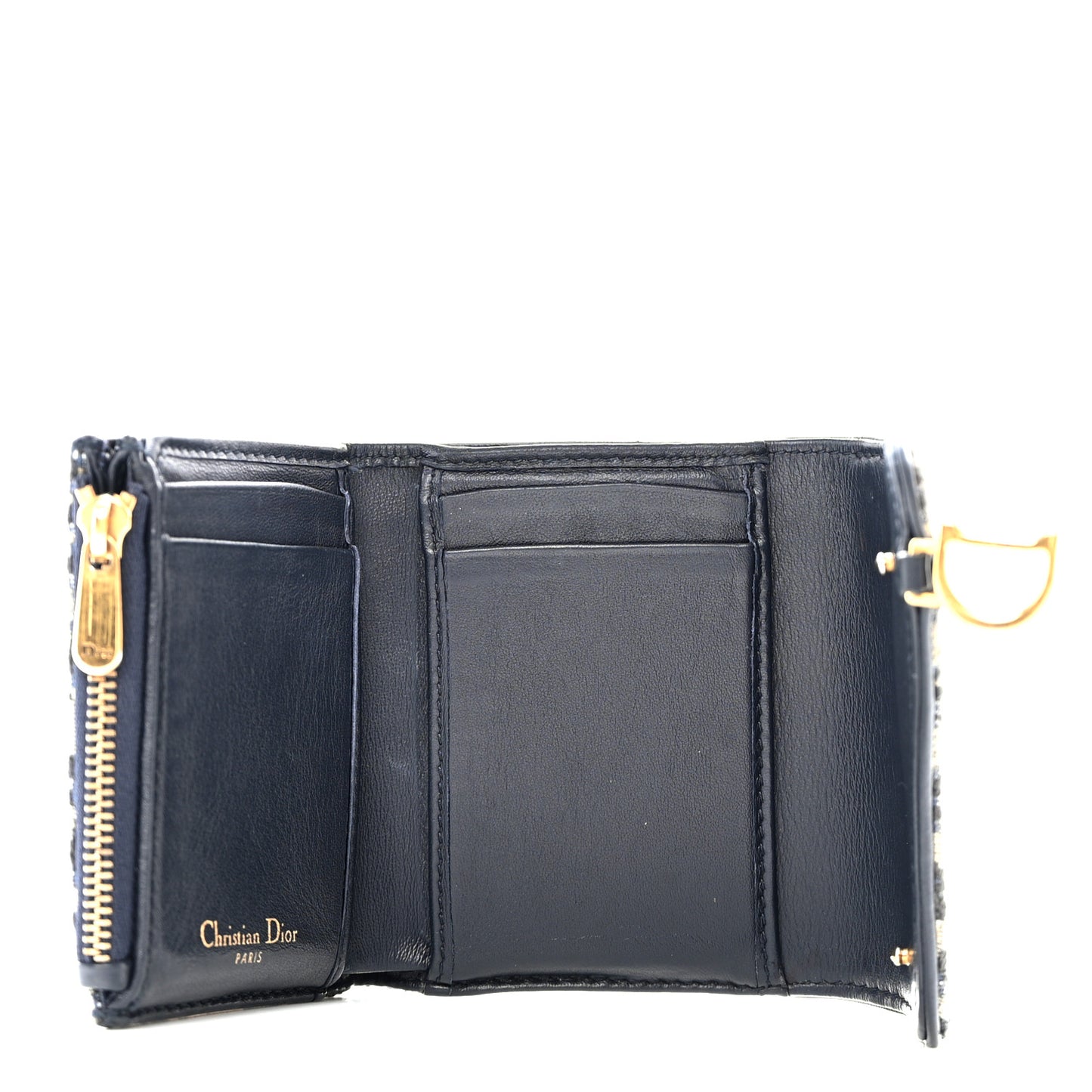 Oblique Saddle Lotus Wallet Blue