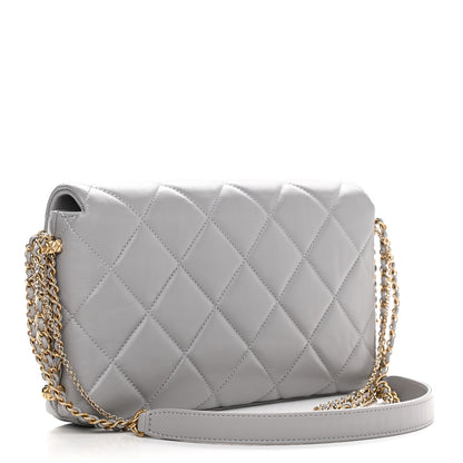 Chanel Lambskin Quilted Crush On Chains Flap Bag Grey 2 of 9