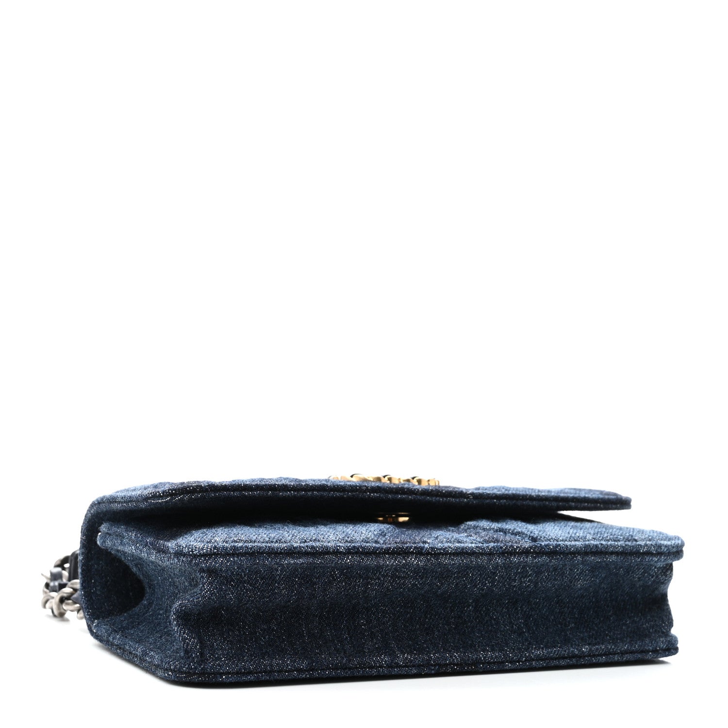 Chanel Denim Quilted Chanel 19 Flap Phone Holder With Chain Blue 4 of 11