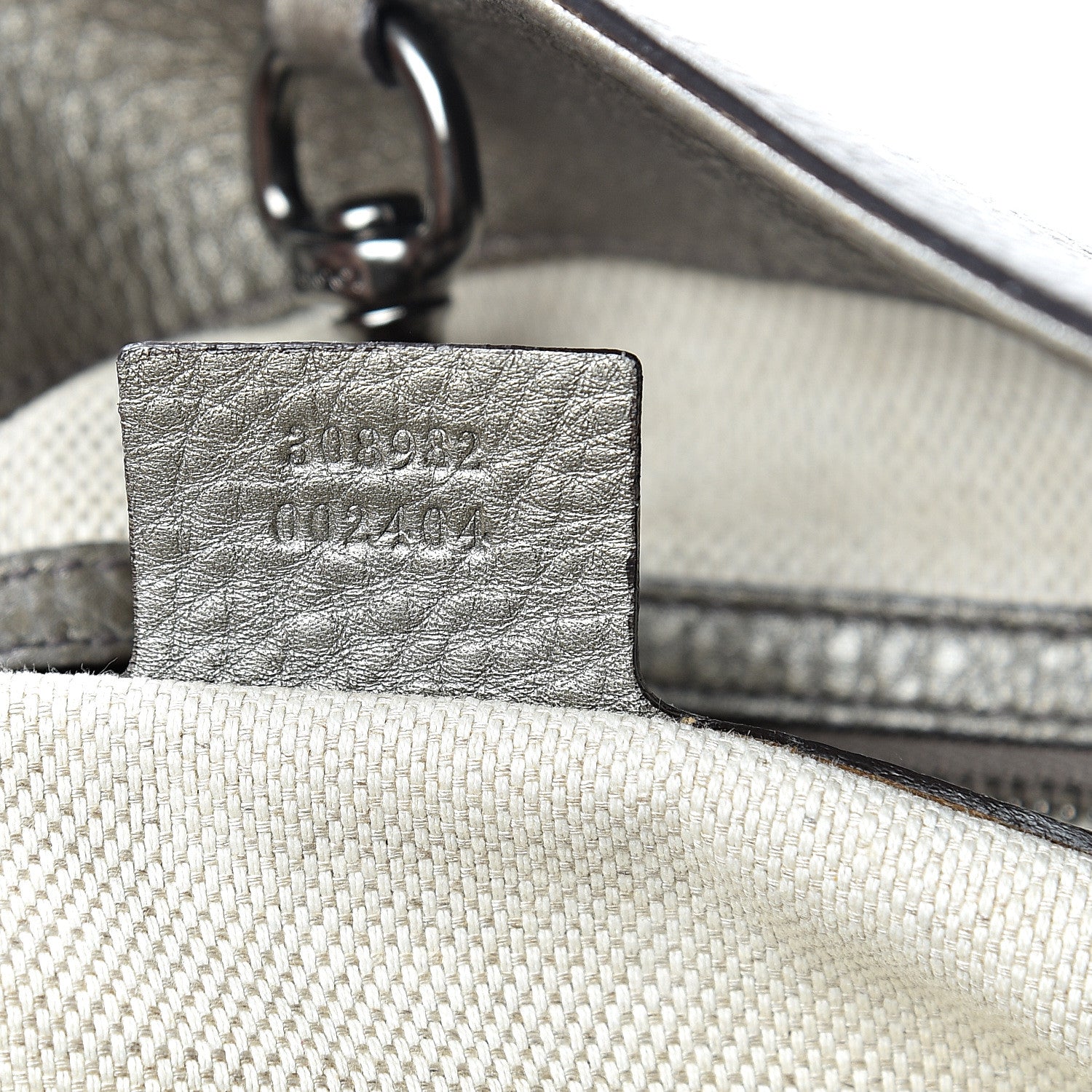 Gucci Metallic Pebbled Calfskin Medium Soho Chain Shoulder Bag Sasso 6 of 14