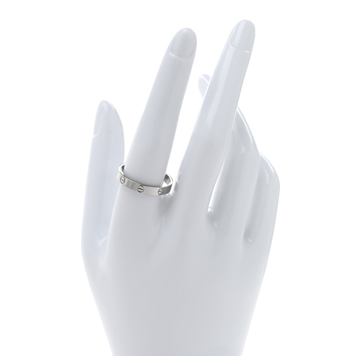 18K White Gold 3.5mm LOVE Wedding Band Ring 62 10