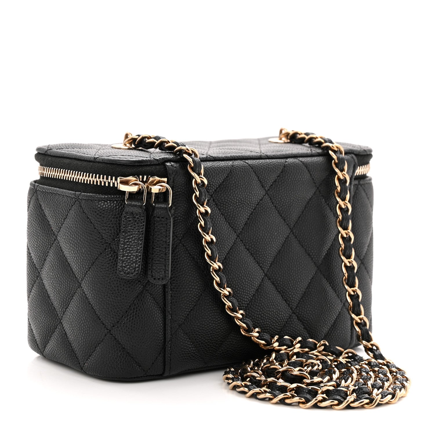 Chanel Caviar Quilted Small Vanity Case With Chain Black 3 of 10