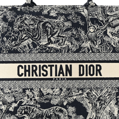 Christian Dior Canvas Embroidered Large Dioriviera Toile De Jouy Reverse Book Tote Blue 8 of 11