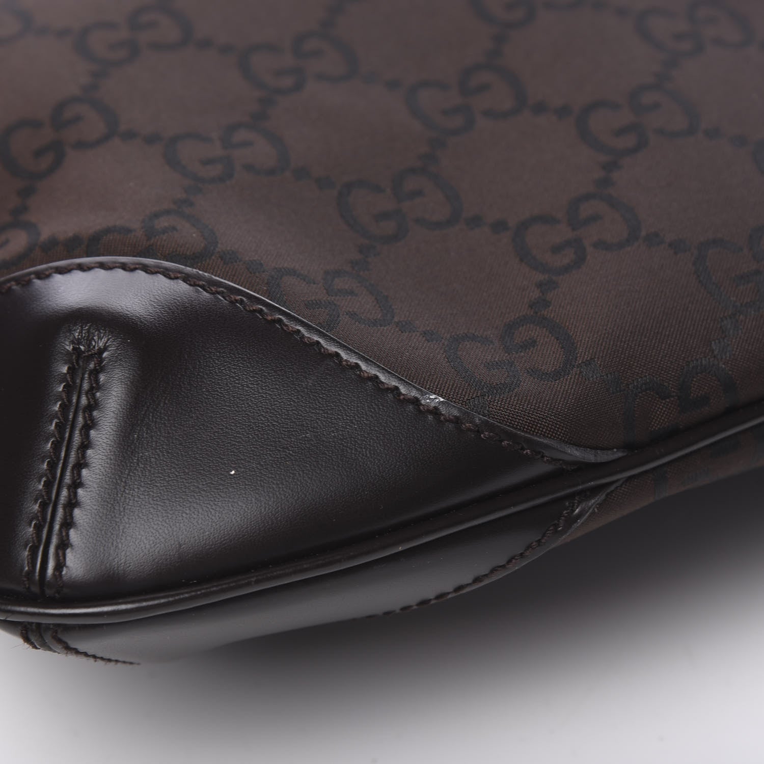 Gucci Nylon Signature Hobo Shoulder Bag Brown 8 of 10