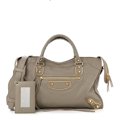 Balenciaga Chevre Gold Metallic Edge Hardware City Gris Taupe 1 of 12