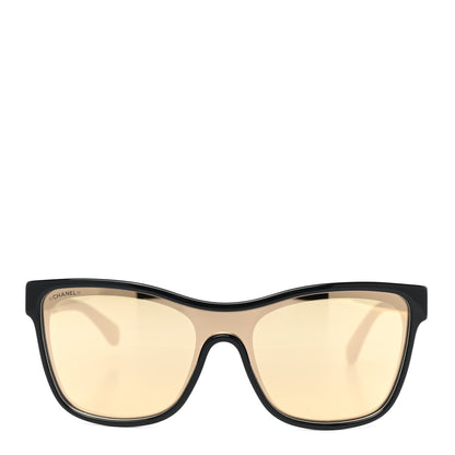 Chanel Acetate Logo Shield Sunglasses 5418 Black 2 of 9