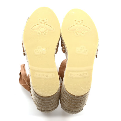 Gucci Canvas Interlocking G Espadrille Sandals 36 Blondie Cognac 6 of 8