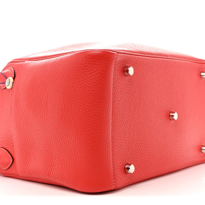 Hermes Taurillon Clemence Lindy 30 Rouge Tomate 9 of 10