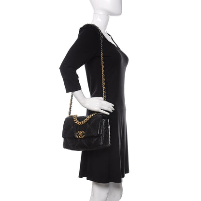 Chanel Goatskin Quilted Medium 19 Flap Black 2 of 14