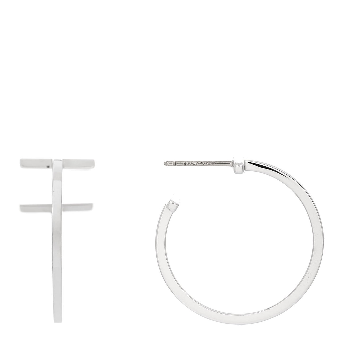 Sterling Silver Small T Wire Hoop Earrings