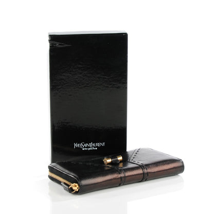 Saint Laurent Metallic Buffalo Muse Zip Around Wallet Black 5 of 10