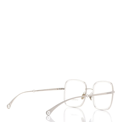 Chanel Square Removable Pearl Chain Eyeglasses 2195 Silver 4 of 9