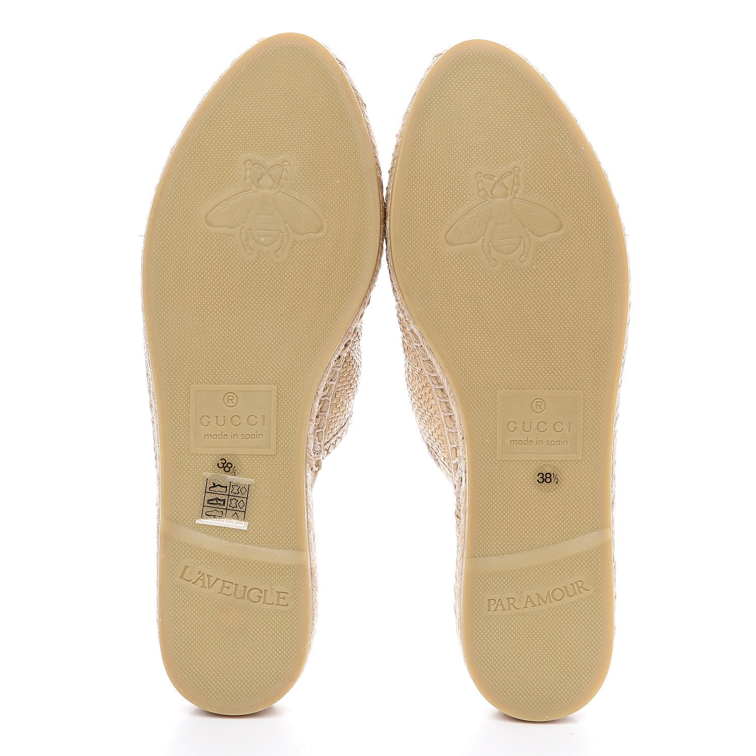 Gucci Straw Elaphe Matelasse GG Marmont Espadrille Slippers 38.5 Natural Cream Brown 5 of 9