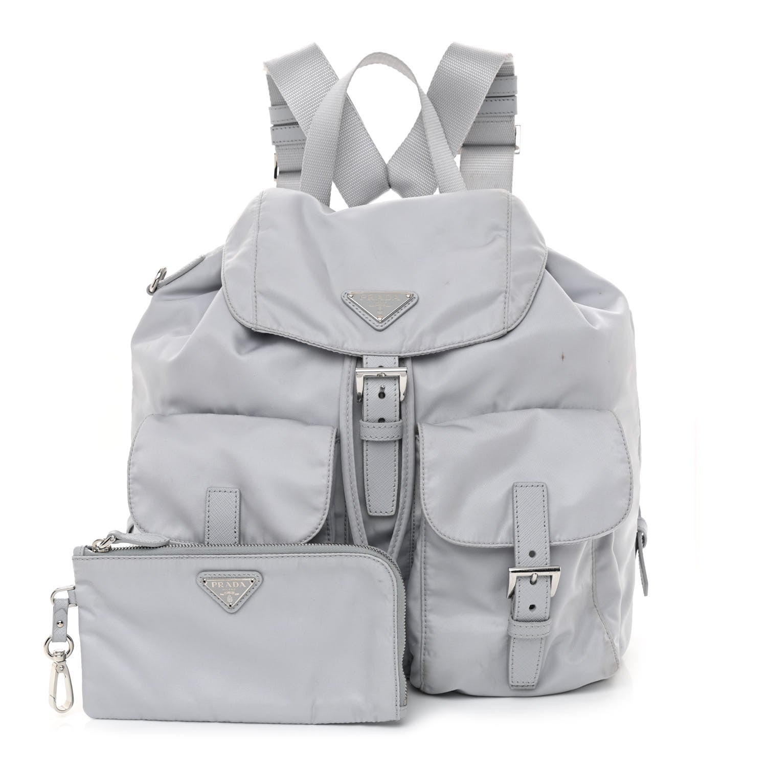 Prada Tessuto Nylon Vela Small Backpack Light Grey 1 of 13