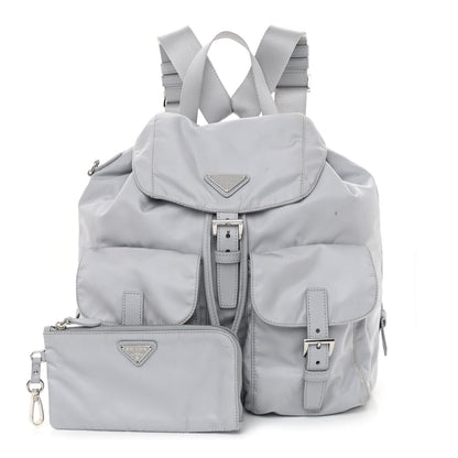 Prada Tessuto Nylon Vela Small Backpack Light Grey 1 of 13