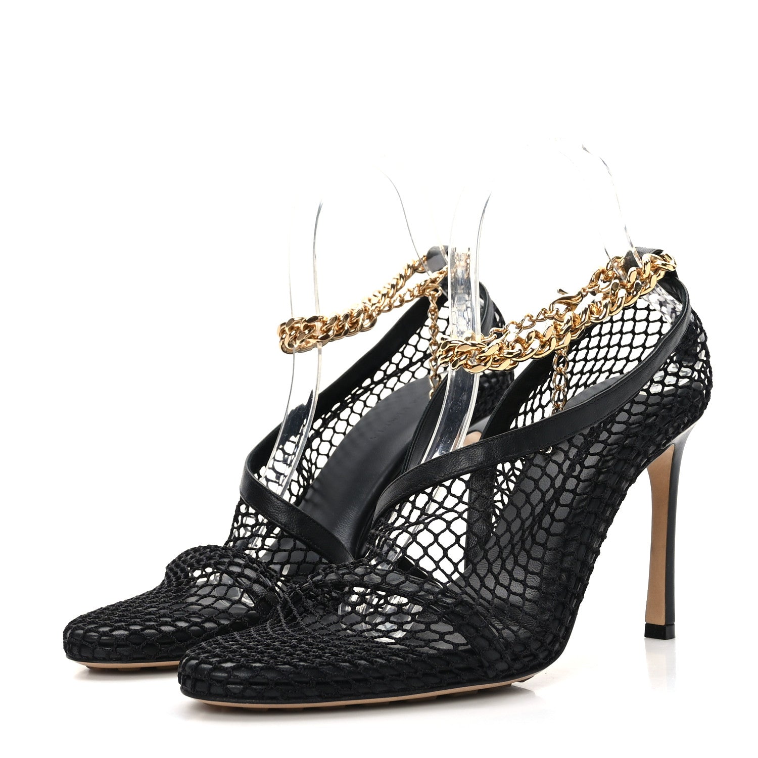 Bottega Veneta Mesh Nappa Chunky Chain Sandals 39 Black 3 of 7
