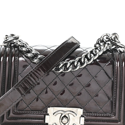 Chanel Patent Calfskin Quilted Small Boy Flap Burgundy 8 of 10