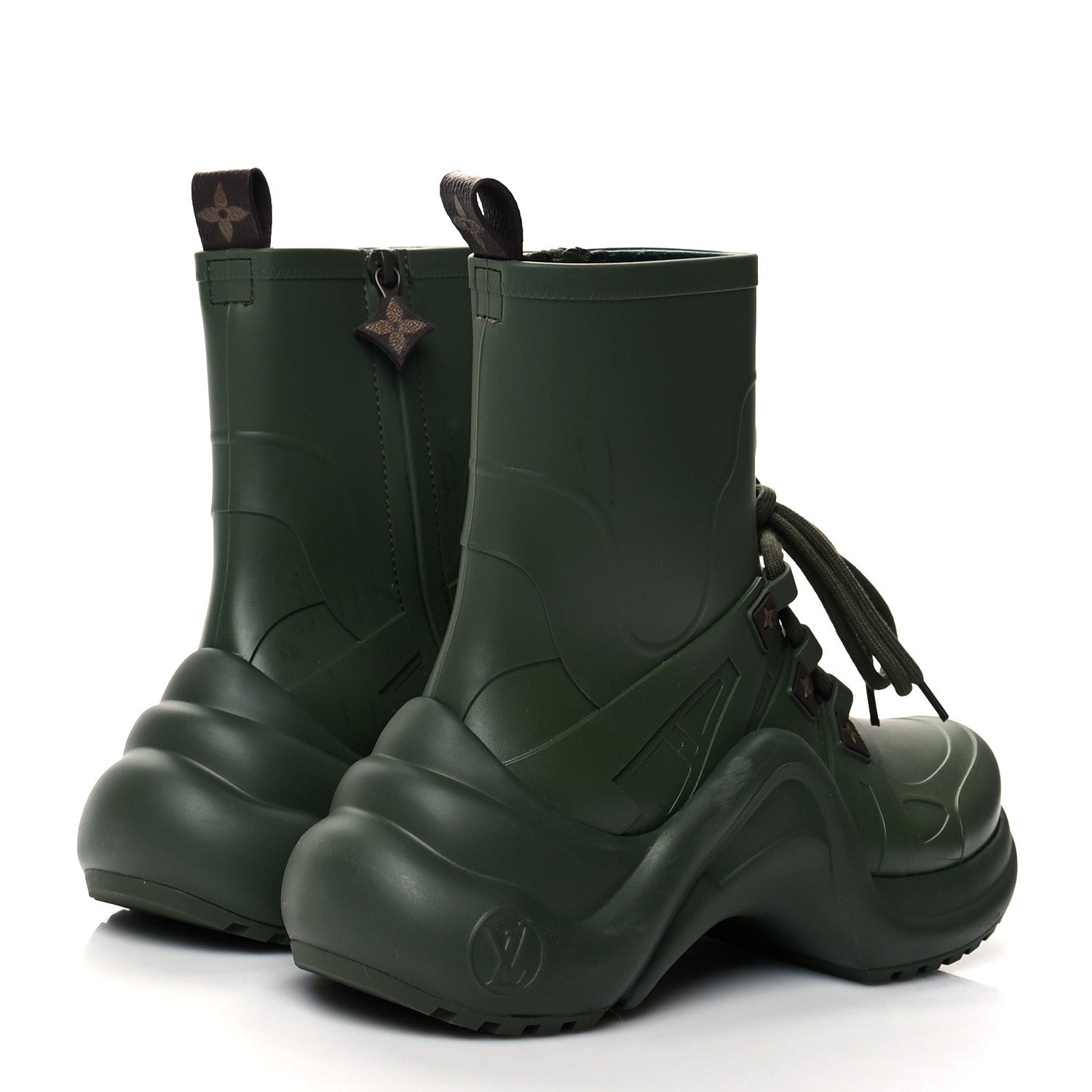 Louis Vuitton Mat Rubber Monogram LV Archlight Sneaker Boots 37 Kaki 4 of 9