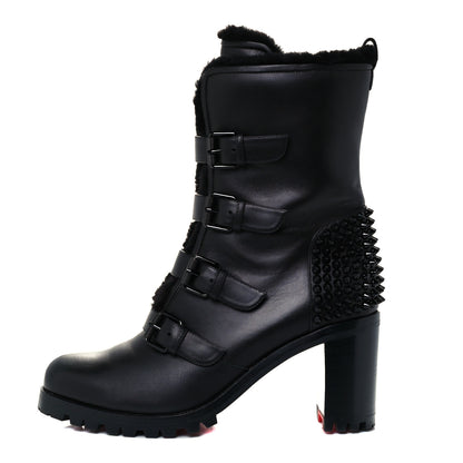 Christian Louboutin Calfskin Shearling Glorymount 70 Boots 39 Black 1 of 10