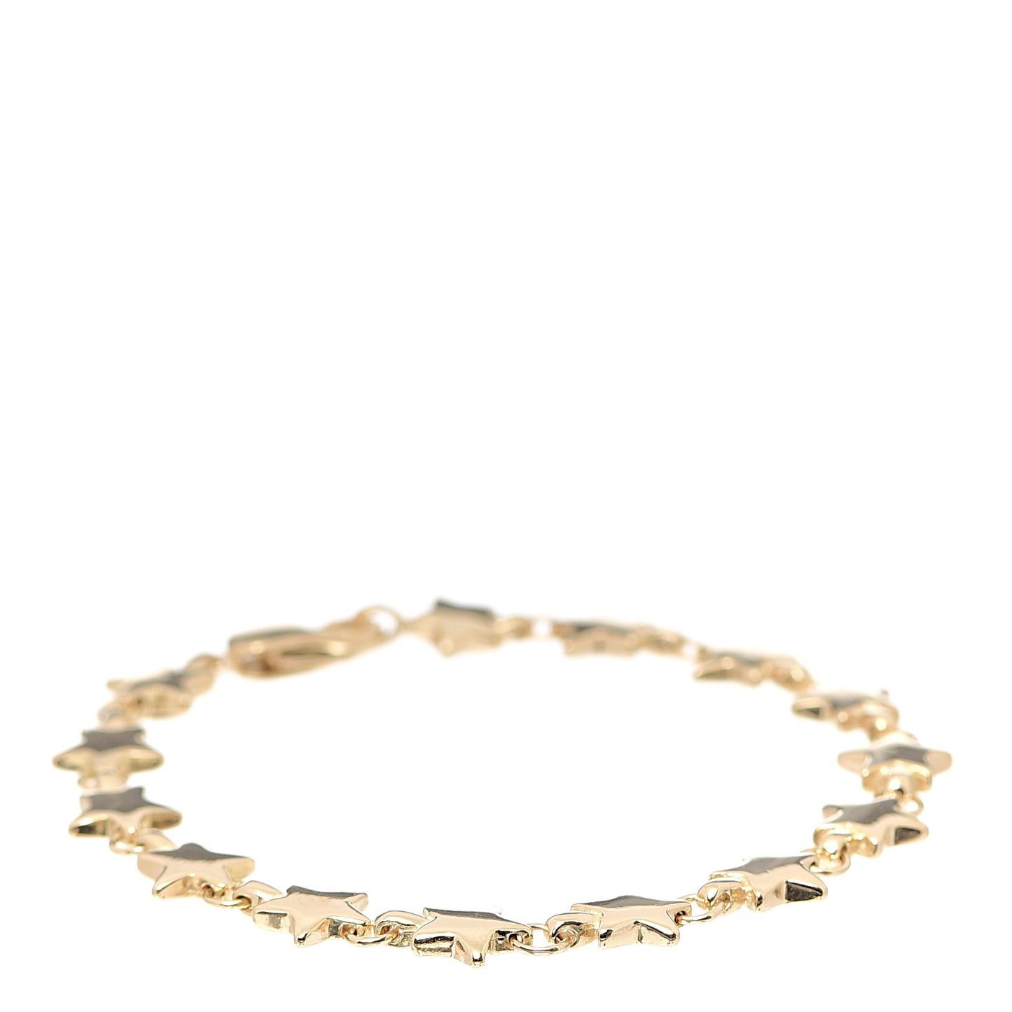 18K Yellow Gold Chain of Stars Bracelet