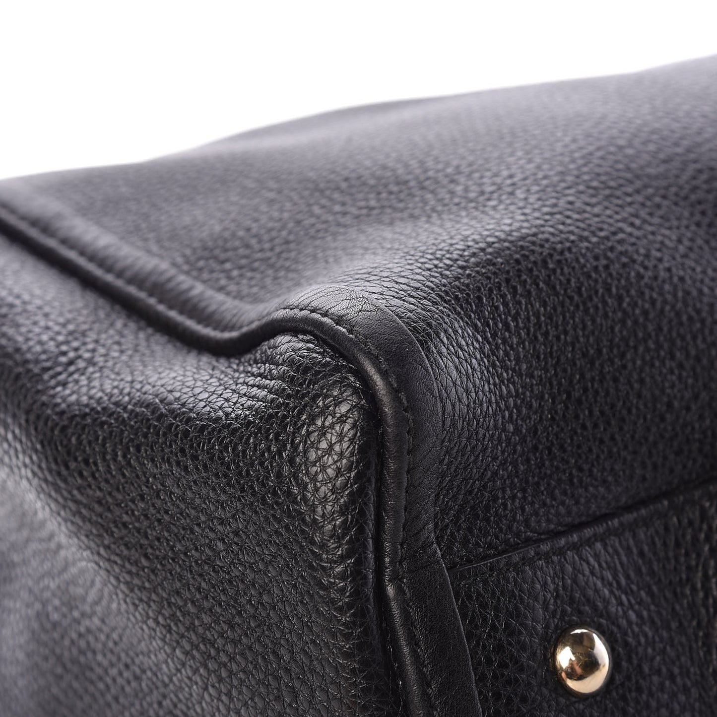 Pebbled Calfskin Large Soho Shoulder Bag Black