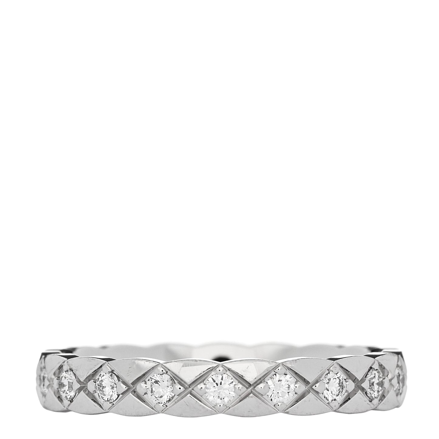 18K White Gold Diamond Mini Coco Crush Ring 55 7.25