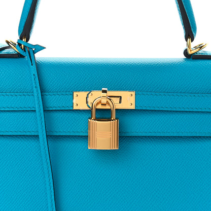 Hermes Epsom Kelly Sellier 25 Bleu Frida 10 of 10