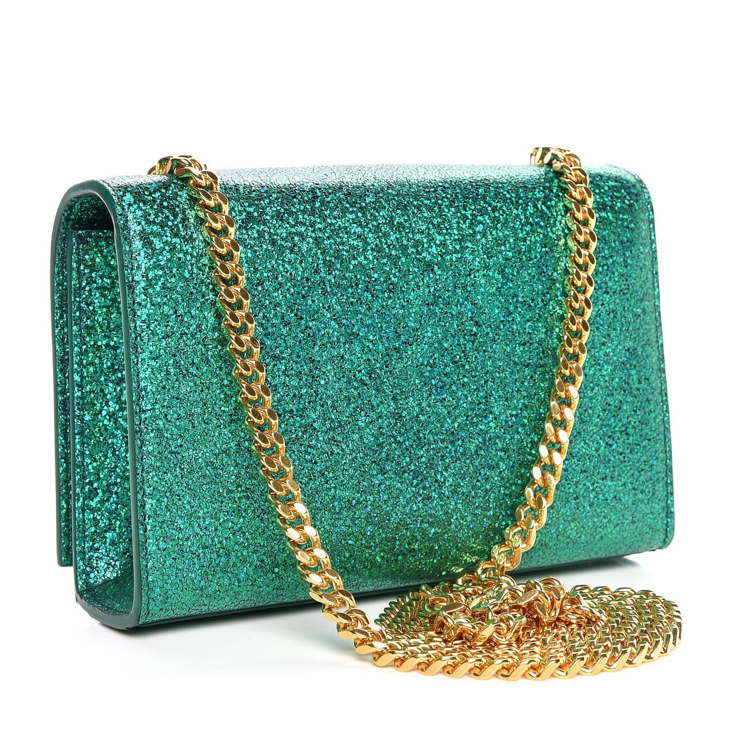 Metallic Calfskin Small Classic Monogram Kate Satchel Green