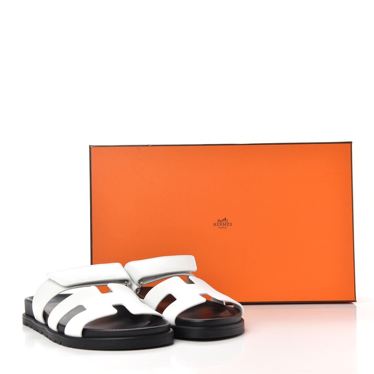 Hermes Calfskin Womens Chypre Sandals 37.5 White 11 of 11