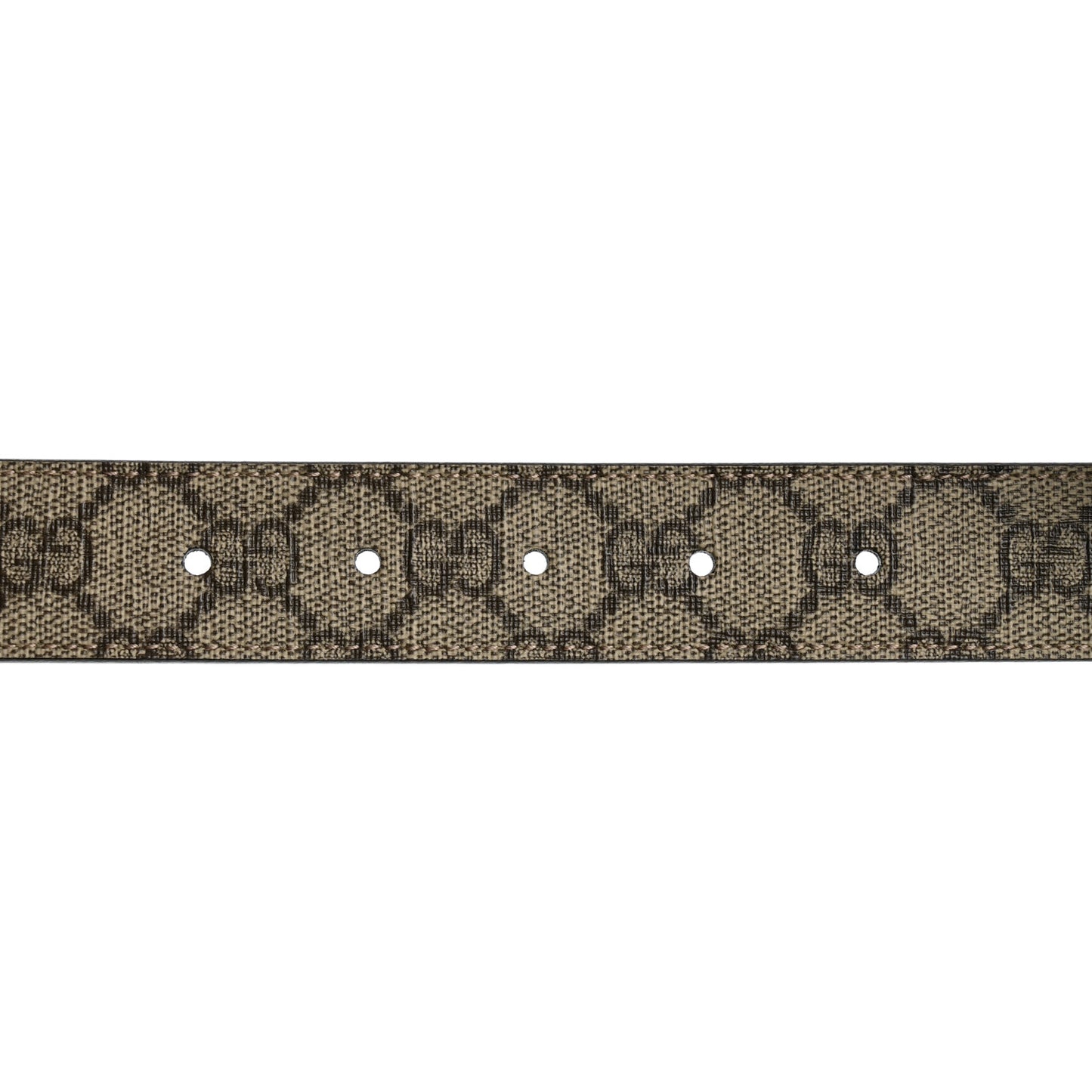 GG Supreme Monogram Plutone Calfskin Enamel Double G 30mm Belt 80 32 Beige Ebony Black