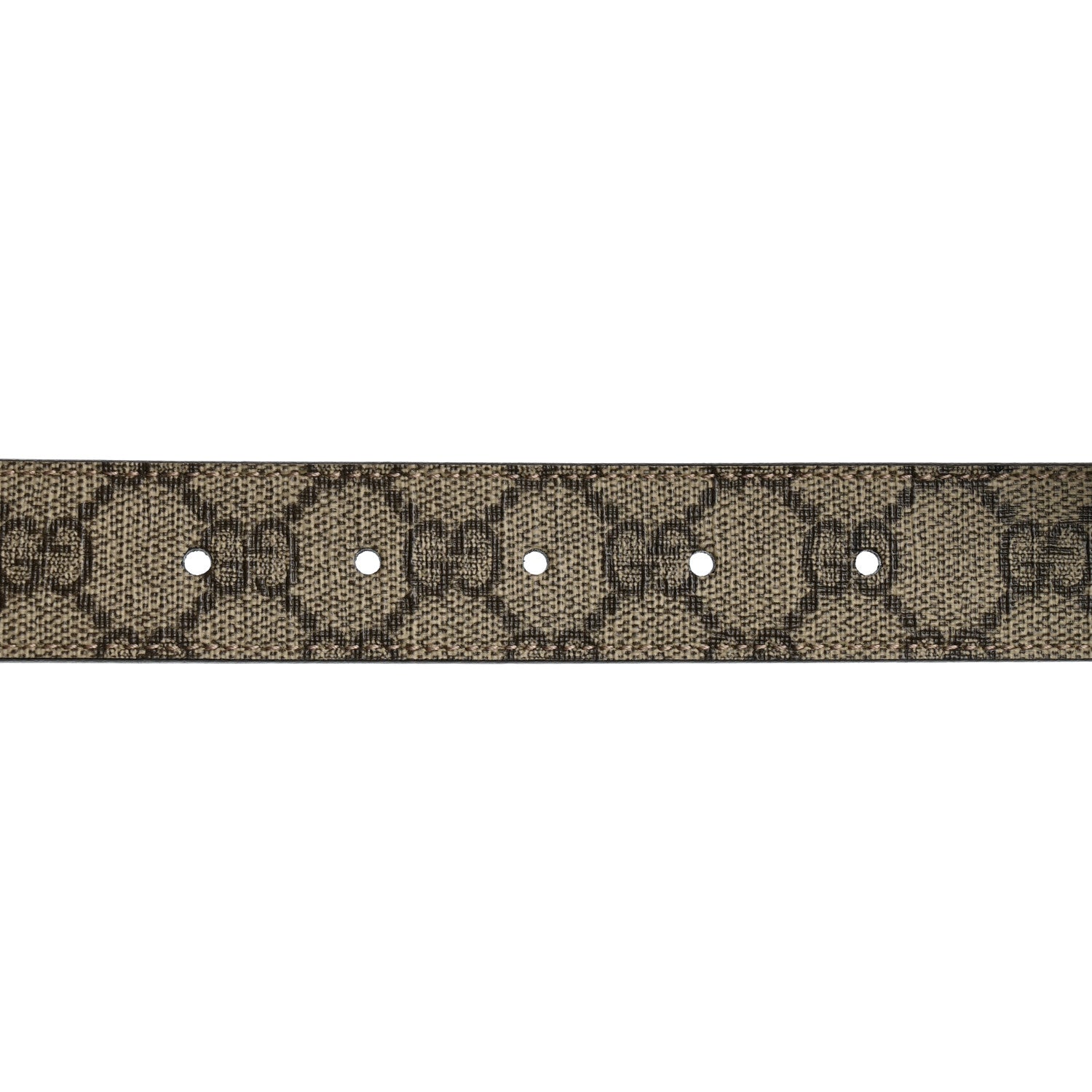 Gucci GG Supreme Monogram Plutone Calfskin Enamel Double G 30mm Belt 80 32 Beige Ebony Black 5 of 5