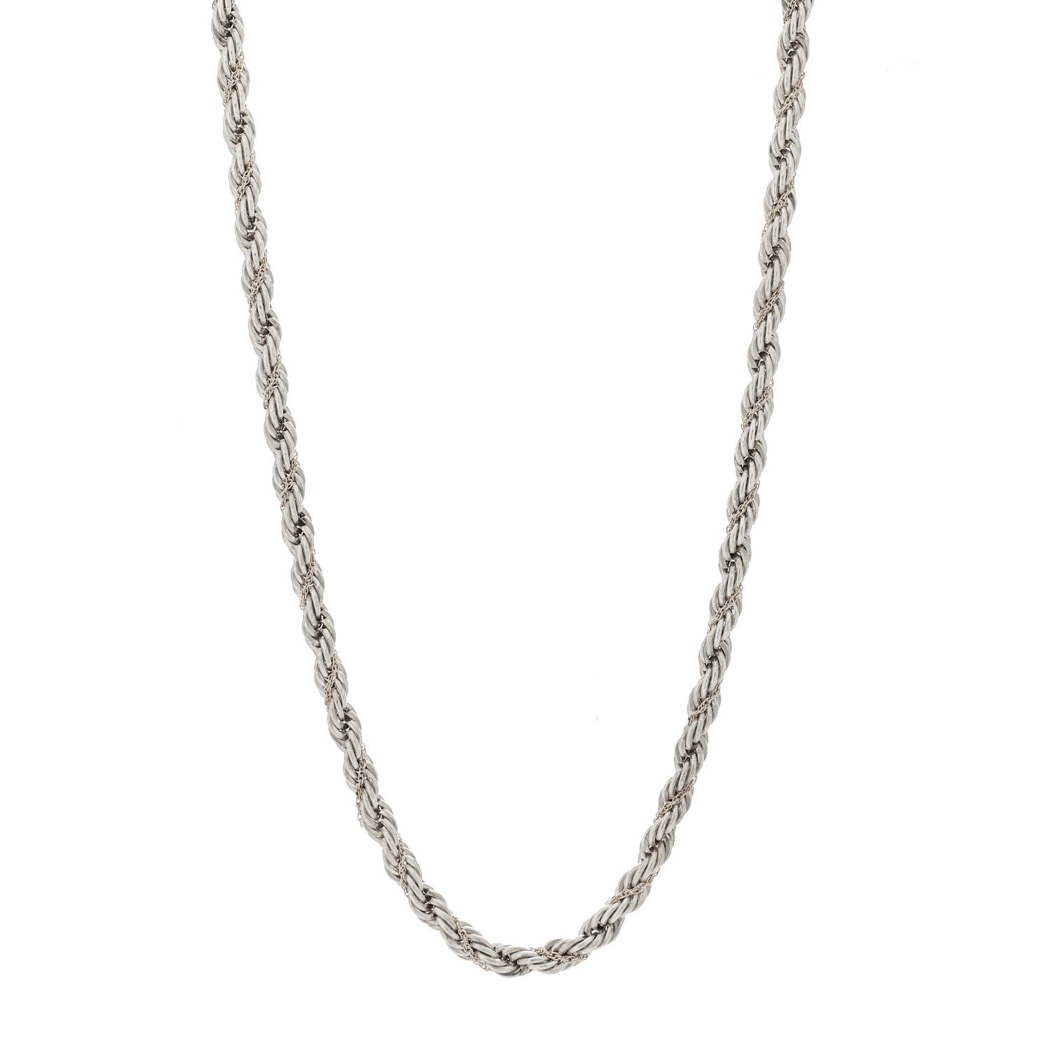 Tiffany Sterling Silver 18K Yellow Gold Rope Chain Necklace 22" 1 of 6