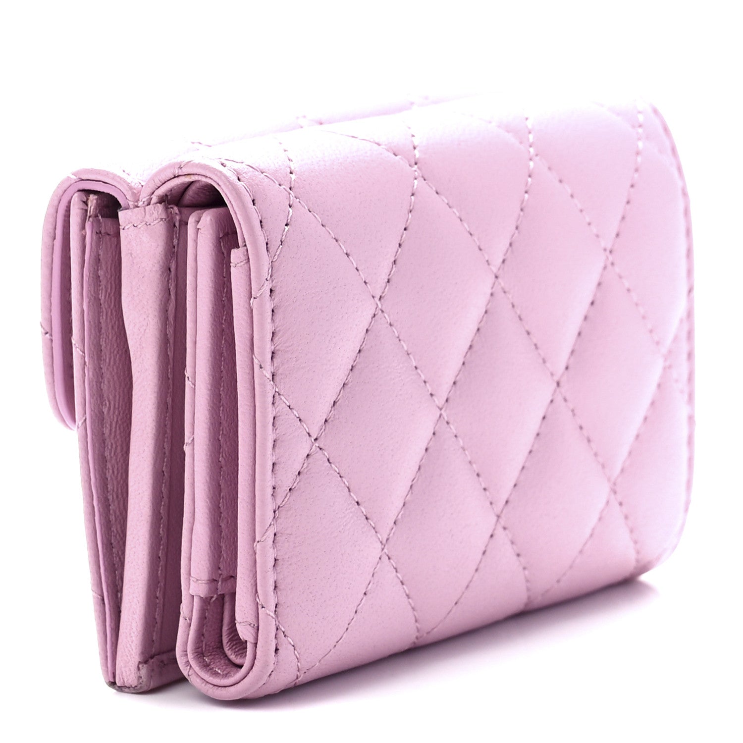 Chanel Lambskin Quilted Double Flap Wallet Light Pink 3 of 14