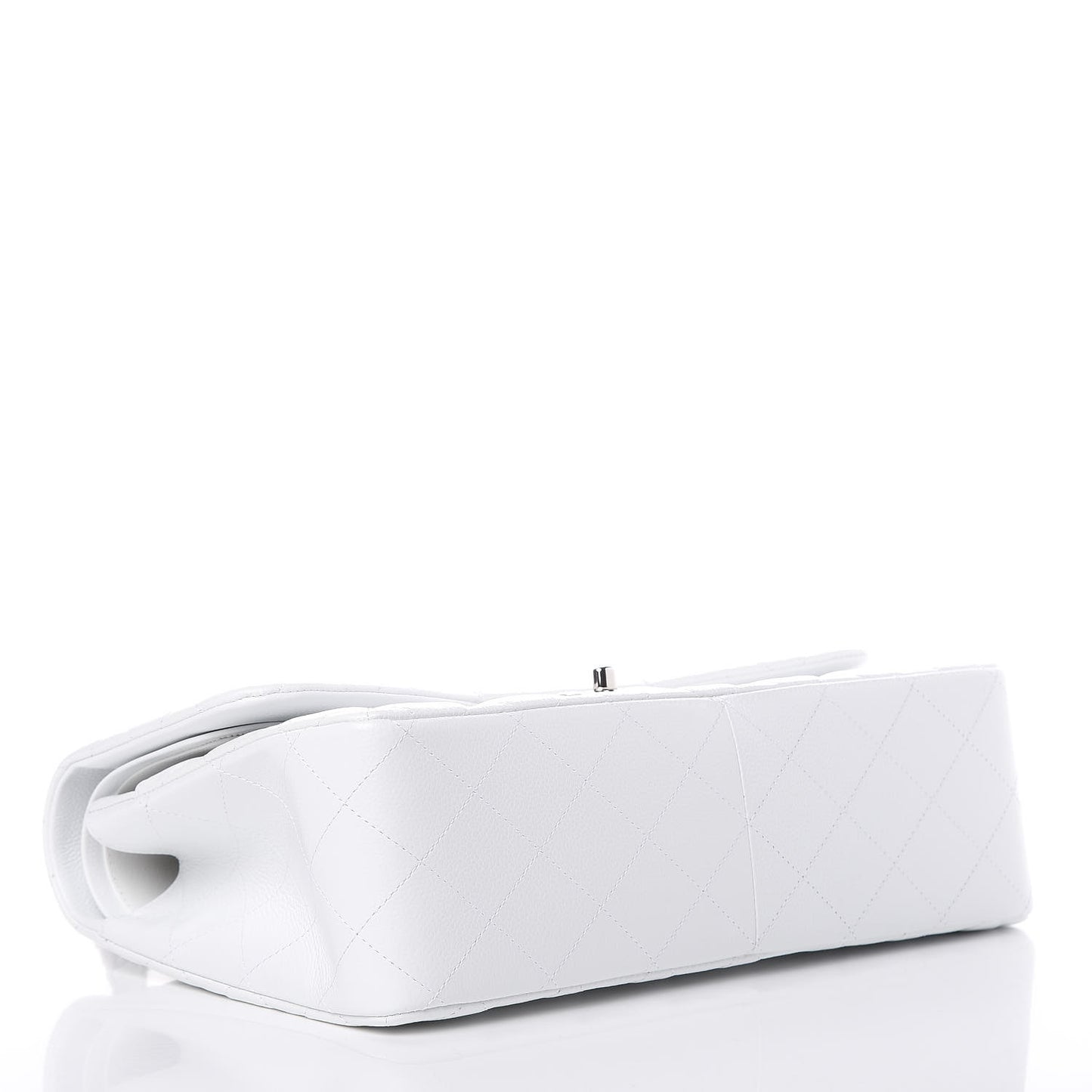Caviar Quilted Jumbo Double Flap White