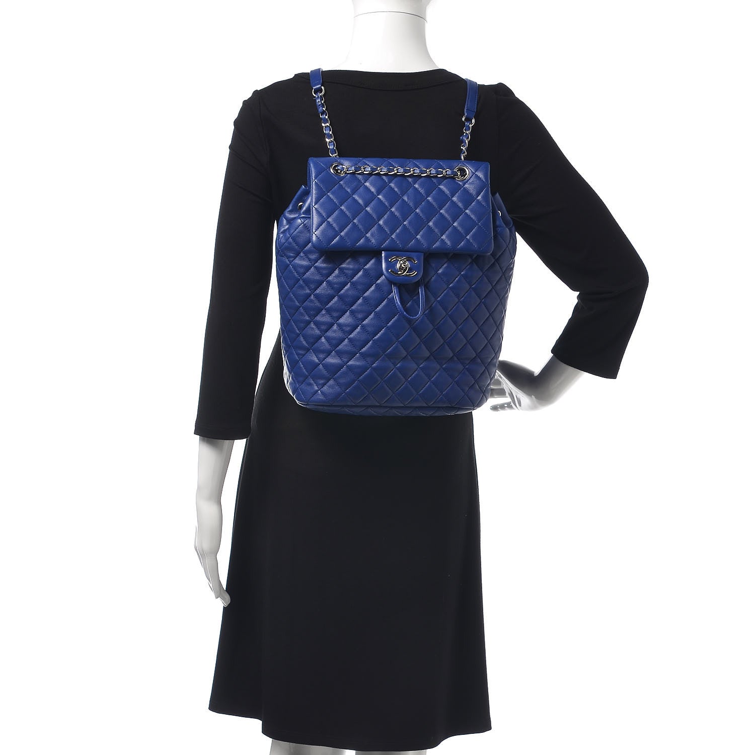 Chanel Lambskin Quilted Large Urban Spirit Backpack Blue 2 of 9