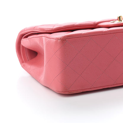 Chanel Caviar Quilted Jumbo Double Flap Dark Pink 9 of 10