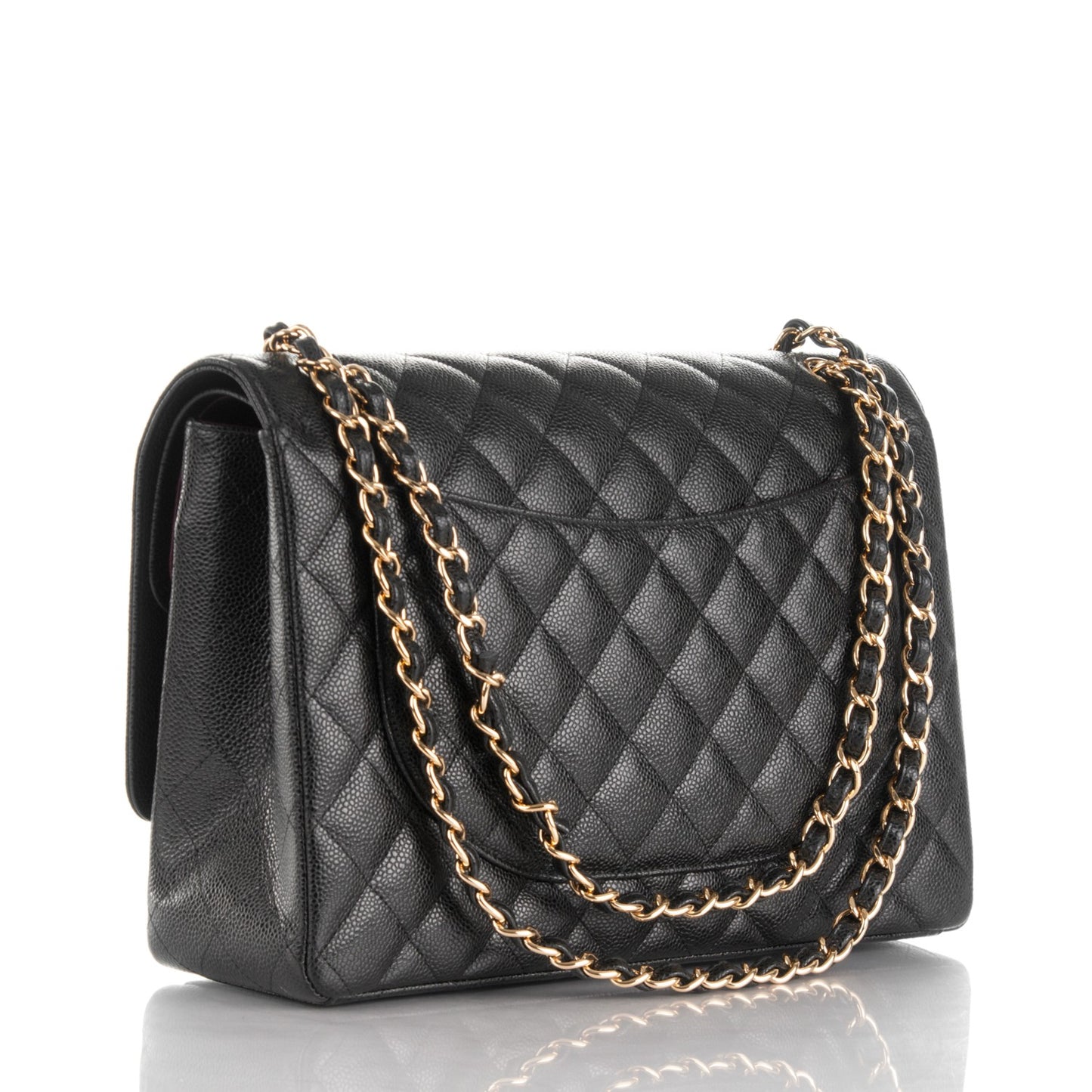 Caviar Quilted Maxi Double Flap Black
