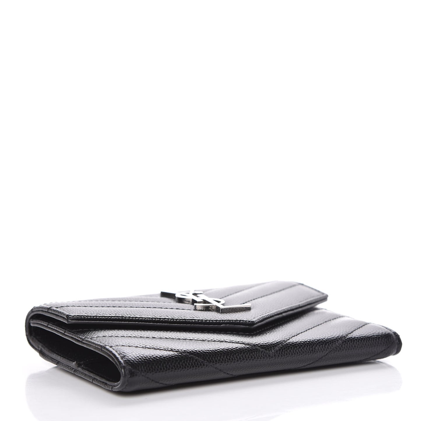 Grain De Poudre Matelasse Chevron Small Monogram Passport Case Black