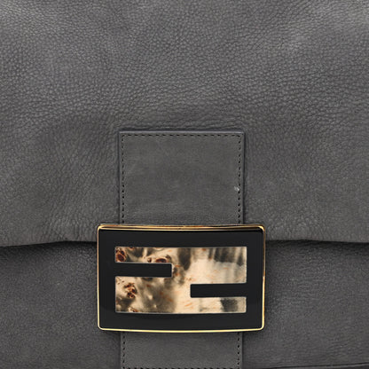 Fendi Vitello Savana Big Mama Baguette Grigio Tartaruga Natural 8 of 10